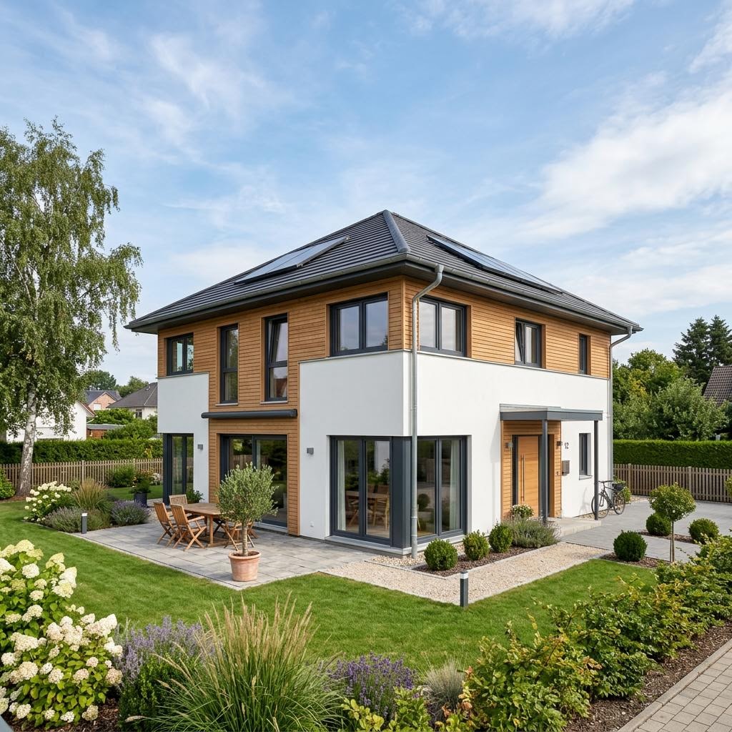 Stadtvilla Stadtvilla Solar 156 von Kitzlinger Haus — Holzfertighaus mit Zeltdach und Solartechnik