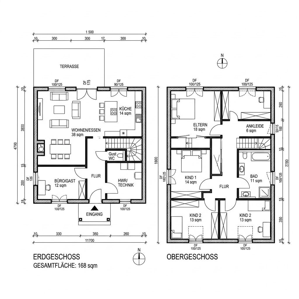 Grundriss CityLife 168 von WeberHaus — 168 m², 5 Zimmer