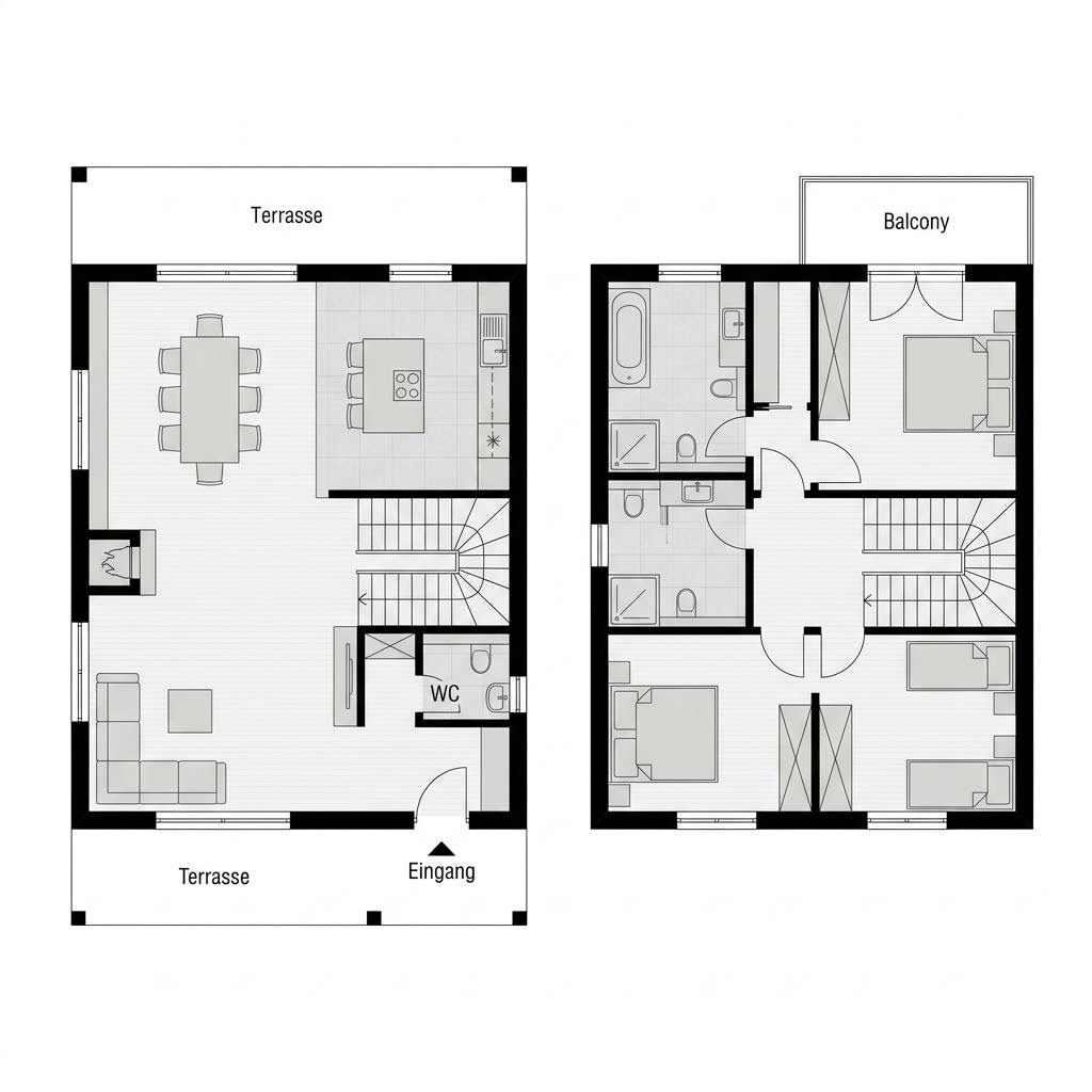 Grundriss Chalet Almrausch – 140 m² Chalet mit 5 Zimmern