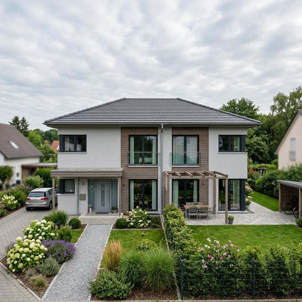 Doppelhaushälfte Duo Line 126 von STREIF Haus — Walmdach, 126 m² für schmale Grundstücke