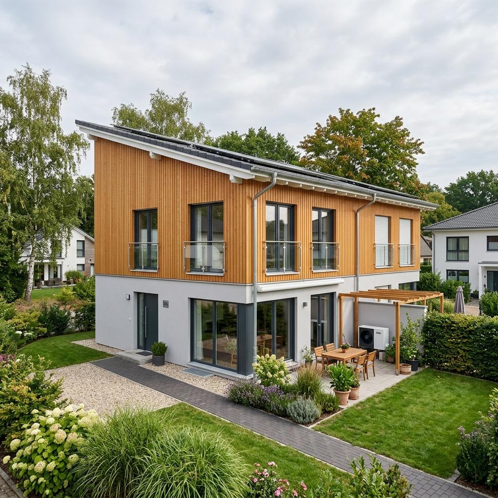 Doppelhaushälfte Zwilling 102 von STREIF Haus — Pultdach, 102 m² für schmale Grundstücke