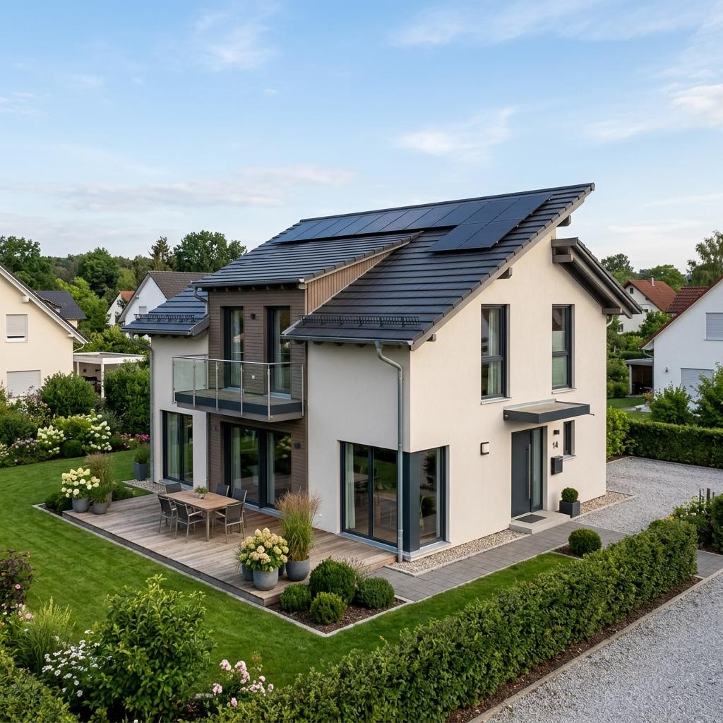 Einfamilienhaus Generation VP 136 von WeberHaus mit Versetztes Pultdach — 136 m²