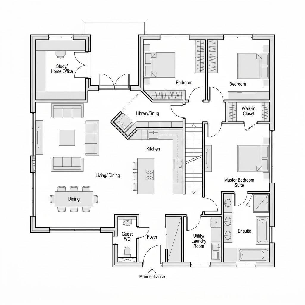 Grundriss Vita – 172 m² Luxusvilla & Designerhaus mit 5 Zimmern